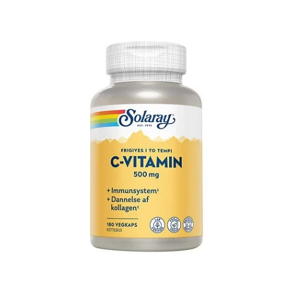 C-Vitamin 500 mg Solaray 180 kapsler